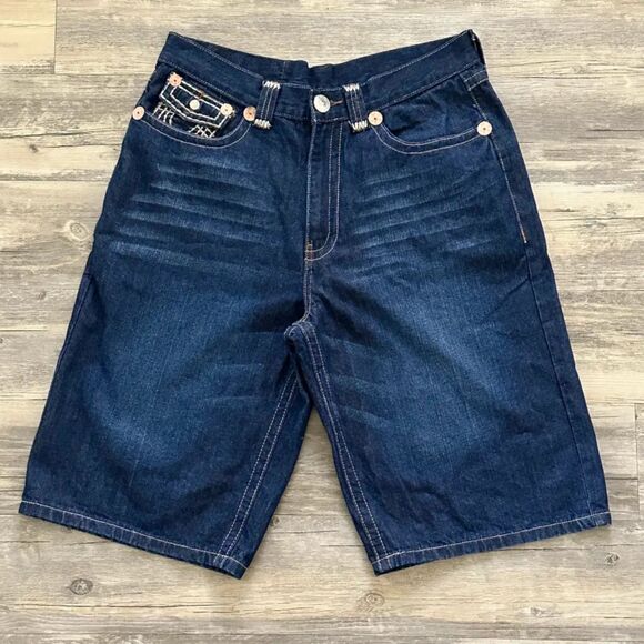 Vintage True Religion Joey Super T Jean Shorts Double Stitching Size 36X14 - Picture 3 of 7